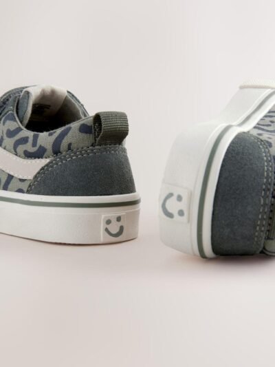 Khaki Green Standard Fit (F) Touch Fastening Skate Trainers