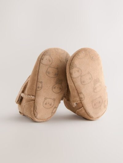 Tan Brown Suede Baby Pull-On Boots