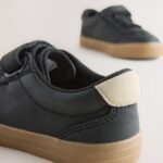 Black Standard Fit (F) Touch Fastening Elastic Lace Trainers