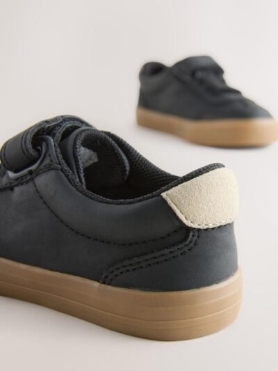 Black Standard Fit (F) Touch Fastening Elastic Lace Trainers