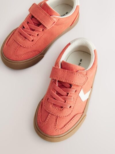 Red Standard Fit (F) Touch Fastening Elastic Lace Trainers