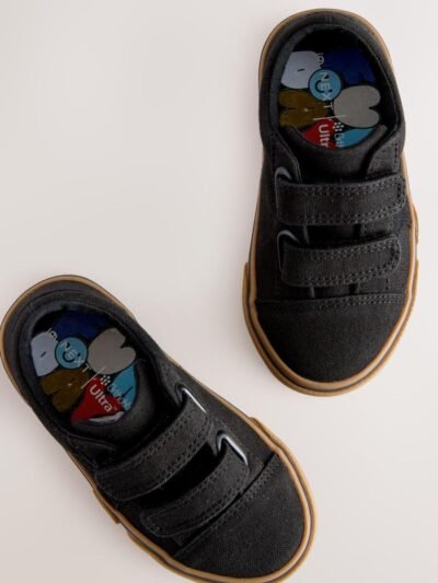 Black Standard Fit (F) Touch Fastening Skate Trainers