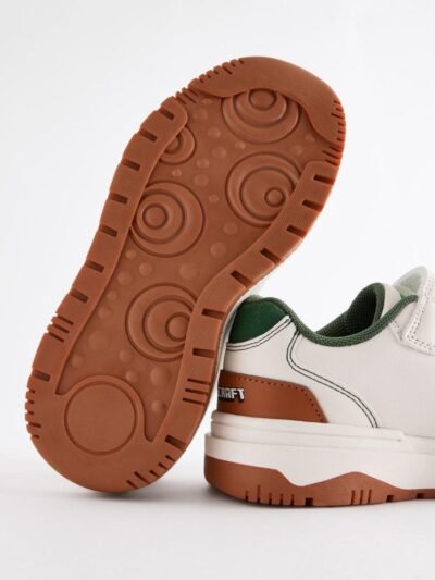 Neutral Minecraft Touch Close Elastic Lace Trainers