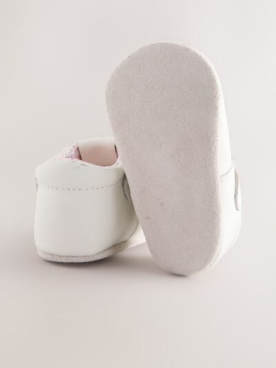 White Leather Baby T-Bar Shoes