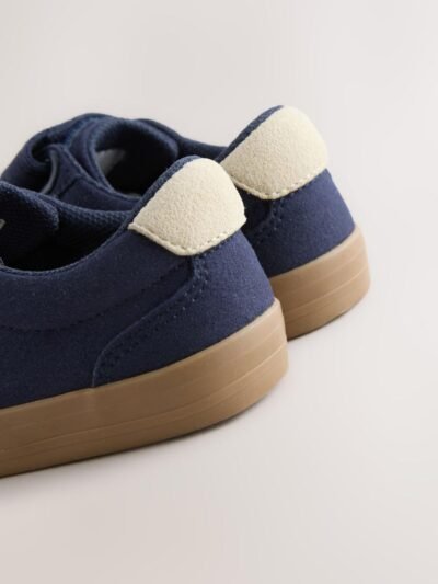 Navy Blue Standard Fit (F) Touch Fastening Elastic Lace Trainers