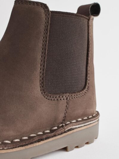 Chocolate Brown Standard Fit (F) Warm Lined Leather Chelsea Boots