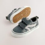 Khaki Green Standard Fit (F) Touch Fastening Skate Trainers