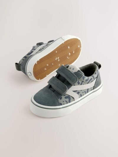 Khaki Green Standard Fit (F) Touch Fastening Skate Trainers