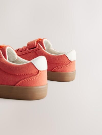Red Standard Fit (F) Touch Fastening Elastic Lace Trainers