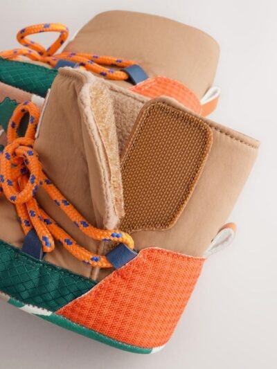 Neutral Colour Block Baby Quilted Snow Boots