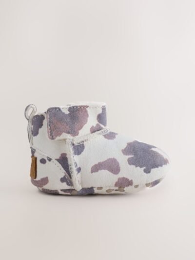 Neutral Cow Suede Baby Pull-On Boots
