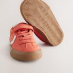 Red Standard Fit (F) Touch Fastening Elastic Lace Trainers