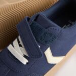 Navy Blue Standard Fit (F) Touch Fastening Elastic Lace Trainers