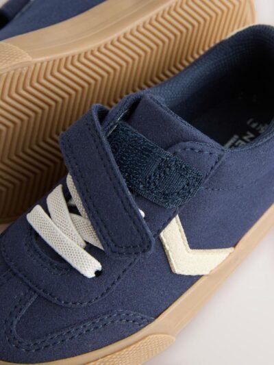 Navy Blue Standard Fit (F) Touch Fastening Elastic Lace Trainers