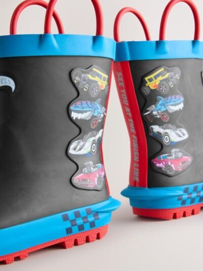 Black Hot Wheels Handle Pull On Wellies