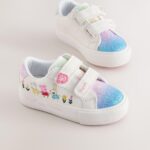 White Standard Fit (F) Peppa Pig Chunky Trainers with Touch Fastening