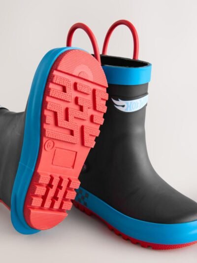 Black Hot Wheels Handle Pull On Wellies