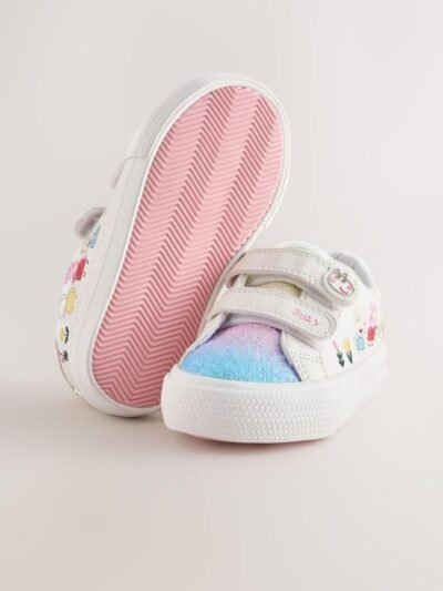 White Standard Fit (F) Peppa Pig Chunky Trainers with Touch Fastening