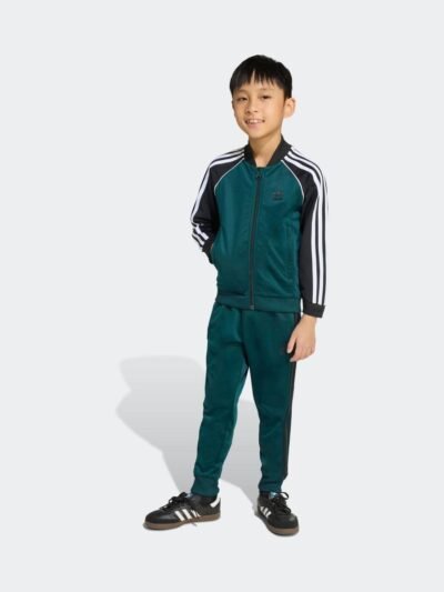 adidas Green Adicolor SST Little Kids Tracksuit
