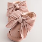 Pink Rust Baby Floral Print Boots