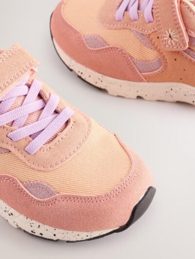 Multi Orange Standard Fit (F) Elastic Lace Touch Fasten Trainers