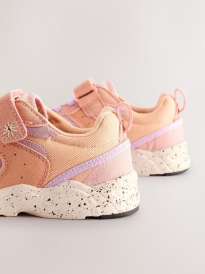 Multi Orange Standard Fit (F) Elastic Lace Touch Fasten Trainers