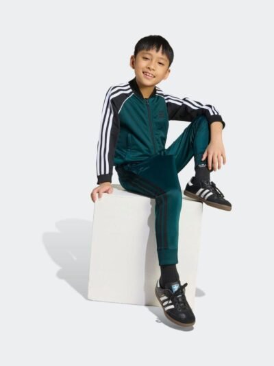 adidas Green Adicolor SST Little Kids Tracksuit