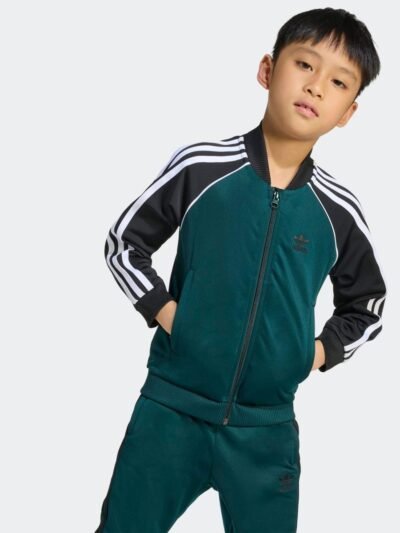 adidas Green Adicolor SST Little Kids Tracksuit