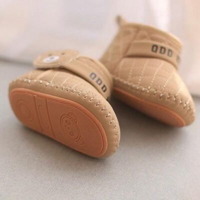 Quilted Bear High-Top Pram Shoes