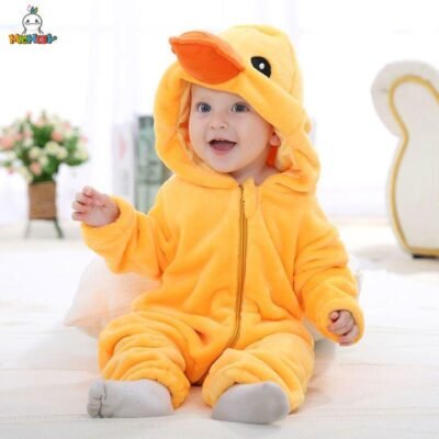 Michley Flannel Animal Hooded Romper