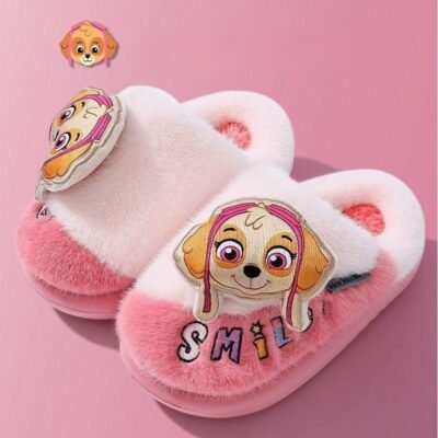 Paw Patrol Skye Plush Slippers - Premium Pink Kids Slides