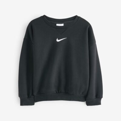 Nike Black Little Kids Essential Marl Crew Tracksuit Set