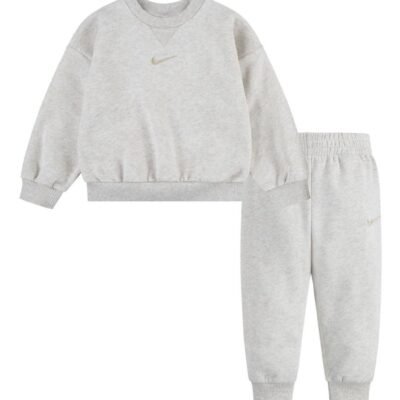 Nike Cream Little Kids Essential Marl Crew Tracksuit Set