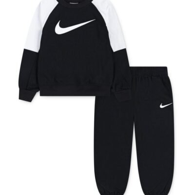 Nike Black Little Kids Lifestyle Essentials Crew Tracksuit Set
