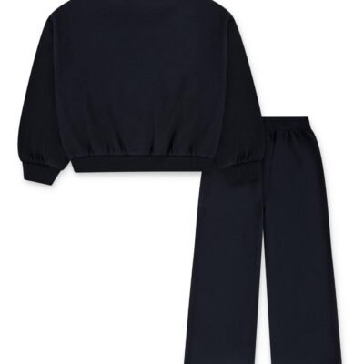 Nike Black Little Kids Club Crew and Wide Leg Joggers Set