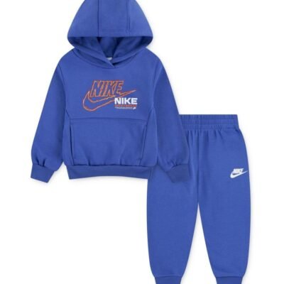 Nike Comet Blue Little Kids Overhead Hoodie and Joggers Tracksuit