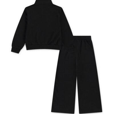 Nike Black Little Kids Club Half Zip and Wide Leg Joggers Tracksuit Set