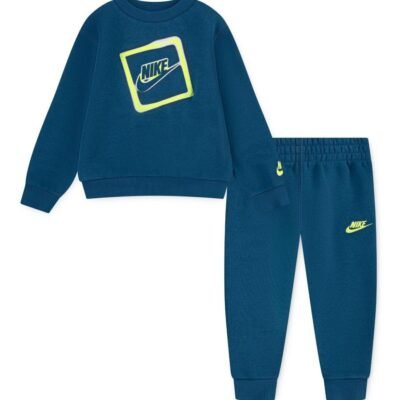 Nike Green Little Kids JDI Crew Joggers and Tracksuit Set