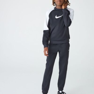Nike Black Dri-FIT Poly Crew Tracksuit