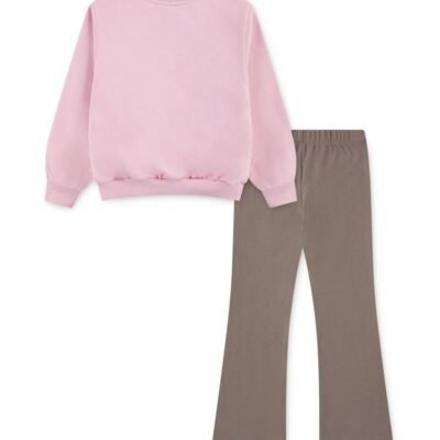 Nike Pink Little Kids Wild Warmth Crew and Flared Leggings Set
