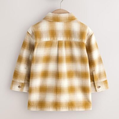 Yellow Check Zip Thru Long Sleeve Shirt and T-Shirt Set