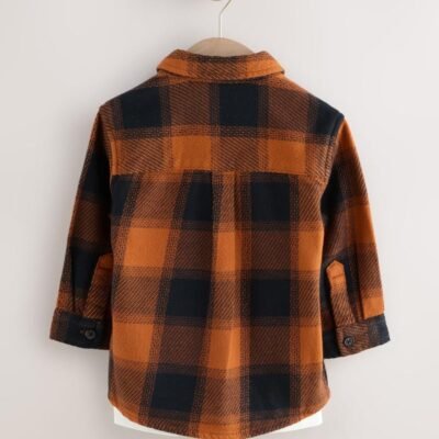 Rust/Black Halloween Long Sleeve Shirt and T-Shirt Set