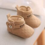 Quilted Bear High-Top Pram Shoes