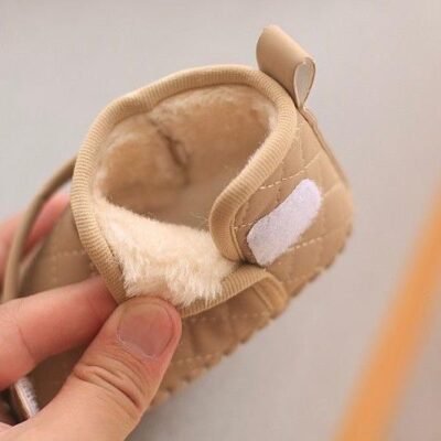 Quilted Bear High-Top Pram Shoes