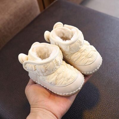 XiaRenTong Quilted Bear Ear Snow Boots