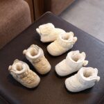 XiaRenTong Quilted Bear Ear Snow Boots