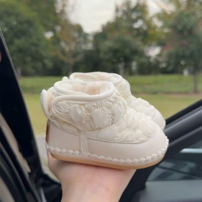 XiaRenTong Quilted Bear Ear Snow Boots