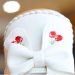 White 'Cherry Bow' Soft-Sole Shoes