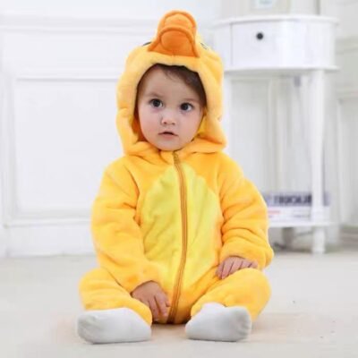 Michley Flannel Animal Hooded Romper