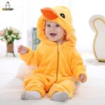 Michley Flannel Animal Hooded Romper